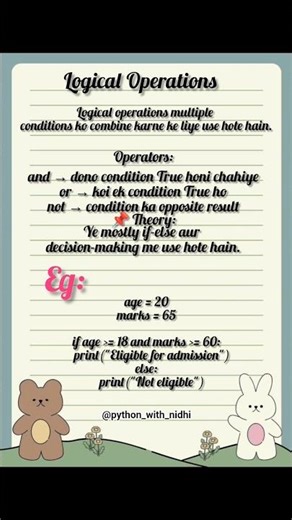 Logical operations #learnpython #pythonprogramming #pythonforbeginners #trending #yt #shorts