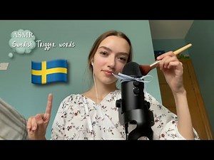 ASMR Dreamy Swedish Trigger words 🇸🇪 | Mic brushing + Super clicky whispers