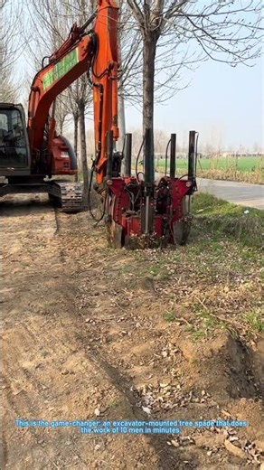 Excavator Tree Spade: Pulling a Full Tree in Seconds!