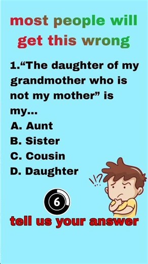 Family Logic Test: Advanced A–D Multiple-Choice Questions #quiz #english