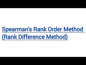 Spearman's Rank Order Method (Rank Difference Method)|| #bhupsychology
