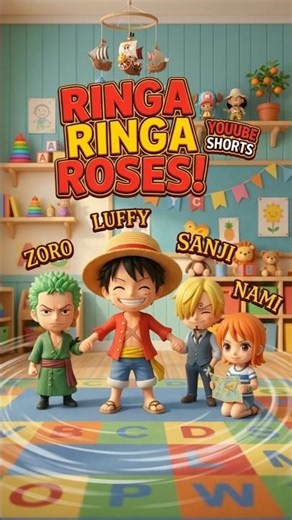 "LUFFY'S CHIBI CREW: The Cutest Ringa Ringa Roses EVER! 🌸🏴‍☠️",#luffy#shorts #youtubeshorts#aivideo