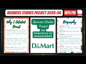 Business Studies Project on Principles of Management – DMart | Class 12 CBSE | 2025-26