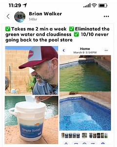 Say goodbye to complicated pool care! Introducing Simple Scoop, the 2min weekly routine that's a game-changer! Works with all types of pools: saltwater, chlorine, bromine & more! Get clear water in just 6 easy steps: • Shock • Algaecide • Clarifier • Scale Inhibitor • Stain Inhibitor • Pool Opener & Closer But that's not all... Our customers rave about: Easy instructions On-demand customer support Simple ingredients you can trust Free shipping on every order 100% made in USA Ready for a stress-f
