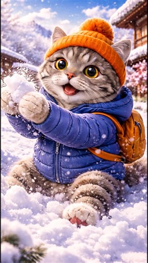 @pipthecatadventures on Instagram: "Did Pip just befriend a snow alien? Watch this cute cat adventure! #ai #ViralCat #Reels #CatAdventures #CinematicCats #AICatVideo #CuteCatShorts #StorytimeReels"