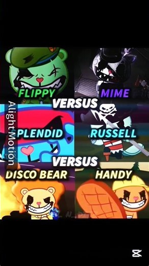 Flippy vs Mime vs Splendid (Nerfed) vs Russell vs Disco Bear vs Handy | #htfamnesia #edit #wiseditor