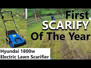 Scarifying Lawn for the first time with Hyundai 1800w Electric Lawn Scarifier