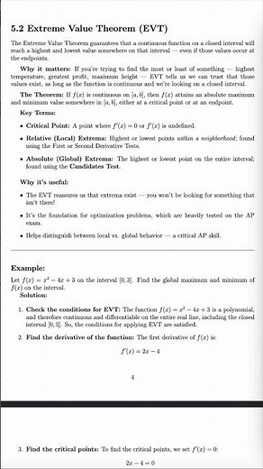 Extreme Value Theorem (EVT) #apcalculus