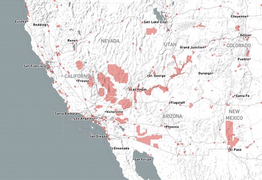 A map of all the drone no-fly zones in America