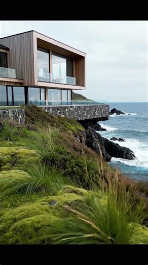 Nordic Ocean Waves 🌊 Modern Scandinavian Villa | Calm Cinematic Ambience