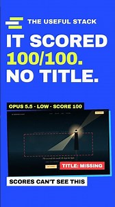 It scored 100/100. The title never shows up.