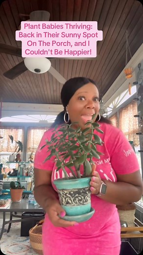 Plant Mom🌿 i’m happy to be moving my plants back out on the sunporch where I love to be. #plant mom#Succulents #Flowers. | Let’s Talk Her Wellness Show