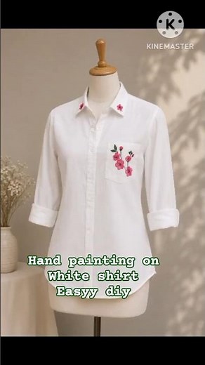 Hand Painted White Shirt | Easy Floral Shirt Makeover 🌸🎨 | DIY Fabric Painting