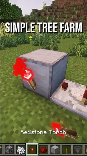 Easy Automatic Tree Farm #minecraft #minecraftshorts #minecrafttutorial #gaming #redstone