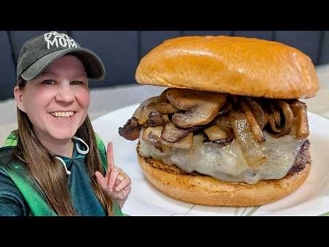 Amazing Mushroom Swiss Burger Recipe (Easy Indoor Grill Method)