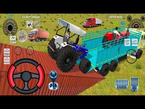 "Driving Truck 🚛 Loaded with 2 Tractors 🚜🚜 | Heavy Loading Challenge #truck #tractor #gamingvideos"