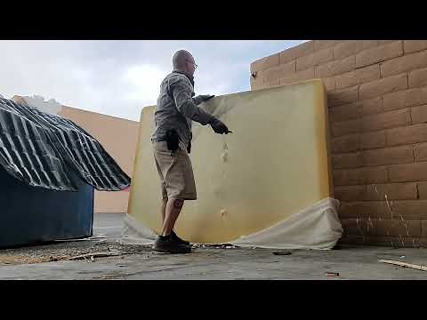 how to cut a foam mattress for disposal