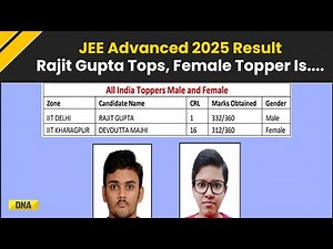 JEE Advanced 2025: Rajit Gupta Tops; Devdutta Majhi Leads in Female Category | Jee Advanced Result
