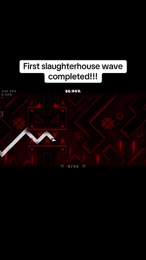 Completing the First Slaughterhouse Wave in Geometry Dash