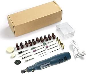 Cordless Rotary Tool Kit 3.7V, USB Charging Cable and 5-Speed Mini Rotary Tool with 55 Accessories for Nail Trimming, Cutting, Drilling, Etching, Sanding, Engraving, Polishing, DIY Crafts