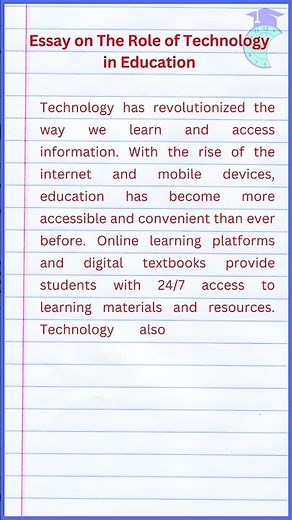 Essay on The Role of Technology in Education