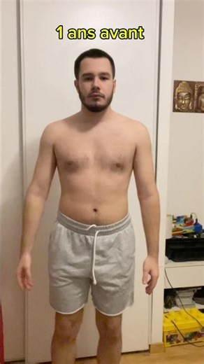 Évolution de mon corps pendant un an de musculation #fitness #muscu ￼