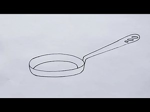 How to draw a frying pan easy step by step | Easy frying pan drawing
