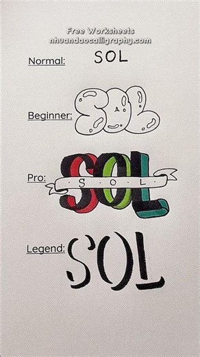 Comment A Word With SOL In It 👀 4 Levels of Writing #nhuandaocalligraphy
