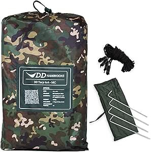 DD Hammocks Tarp 4x4 - MC (13ft x13ft) - 100% Waterproof - Lightweight & Multifunctional Rainfly Square Camo Tarp Tent Group Shelter for Camping Bushcraft & Scouts