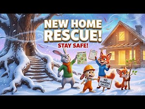 The Buck’s Forest Adventures – Oak Tree House Build Rescue! 🐰🦊 Garden Planting ❄️ Kids Safety Winter