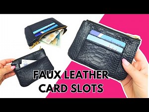 How to Sew Card Slots in Faux Leather | Zip-up Cardholder Hack