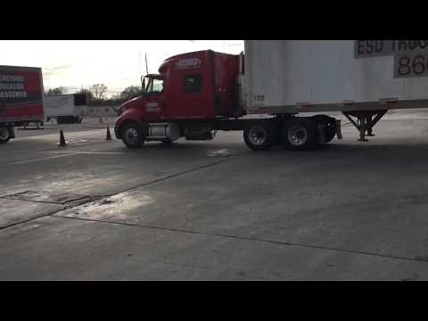 90 degree alley dock back up ! Semi truck with trailer.