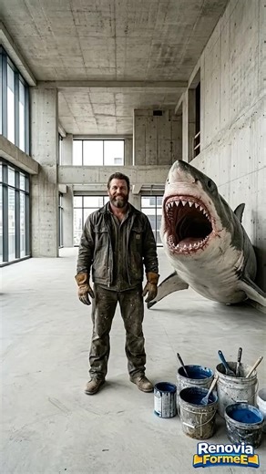 Satisfying ASMR: Pouring a 3D Shark attack Epoxy Floor 🌊