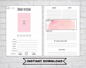 Book Review Template – Reading Journal Printable (digital Download) - Etsy Australia