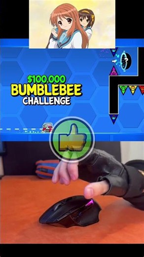 $100.000 BUMBLEBEE CHALLENGE vs IMPOSSIBLE SPIDER CLICK😱 #gd #geometrydash #shorts