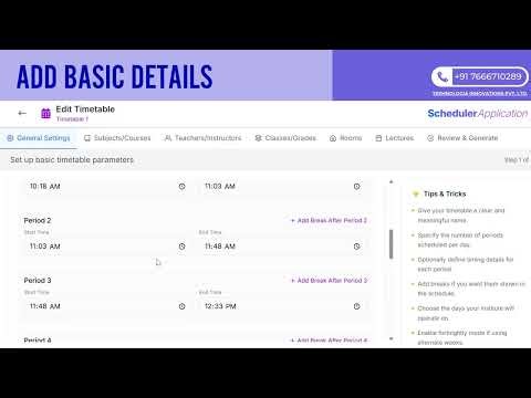 Scheduler Application (SA) | Smart Timetable & User Management