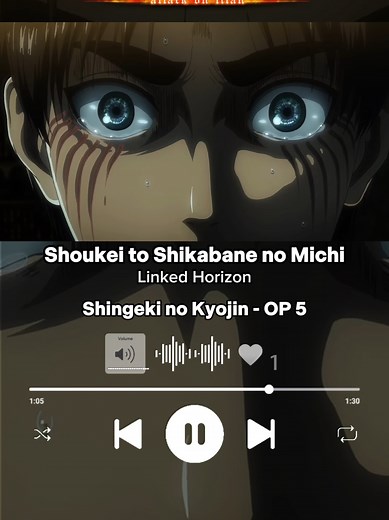 Shingeki no Kyojin OP 5 | Shoukei to Shikabane no Michi - Linked Horizon | #Opening #Anime #animemanga #shingekinokyojin #shoukeitoshikabanenomichi #linkedhorizon #attackontitan #animeopening #Otaku #animefyp #animeedit #animetiktok #sar_musicsong #fyp #parati #viral
