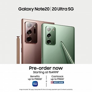 15 reactions · 18 comments | The new #GalaxyNote20Ultra comes in premium tones that are as timeless as they are on trend. Get benefits up to ₹10000 and HDFC Cashback of ₹9000. Pre-book now #Samsung | Samsung | Facebook