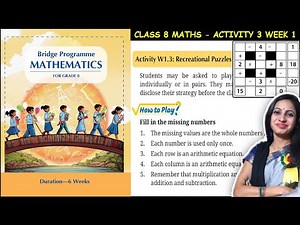 Class 8 Maths Bridge Program Course | Activity W 1.3 for Week 1 | 8th Class Maths New NCERT Book