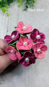 Easy Craft Idea Flowers 💐 Semplice Fiori di Gomma Eva Glitterata #diy #diycrafts #handmade #tutorial #fblifestyle | Olga Slati - Easy Craft