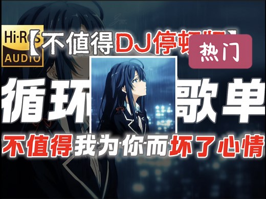 循环歌单丨10月7补作业听【不值得DJ停顿版】热门剪辑DJ音乐丨这样的你不值得我恨你