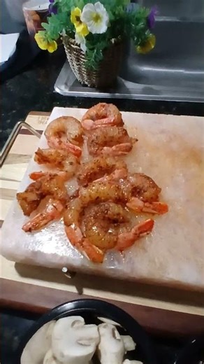 cooking on Himalayan salt block