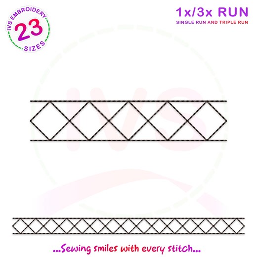 Grid Embroidery Border Design: Quilting Block (digital Download) - Etsy