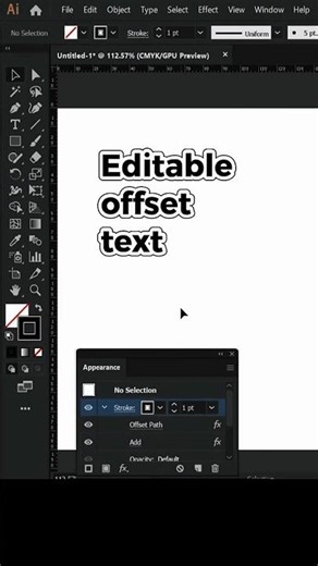 Adobe Illustrator | How to create Offset path in a Text #adobeillustrator #offset #youtubeshorts