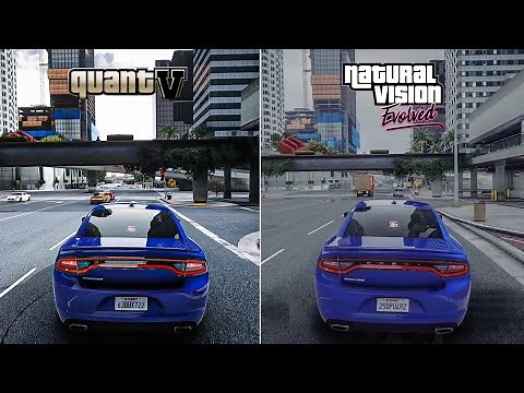 GTA V: QuantV vs NaturalVision Evolved - 4K Graphics Comparison - Ray Tracing PC Gameplay - 2021 MOD