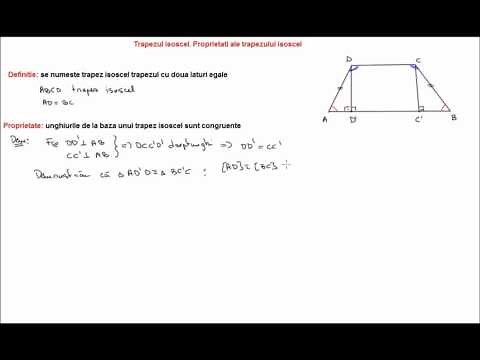 Trapezul isoscel. Proprietati ale trapezului isoscel