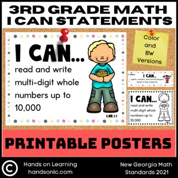 3rd Grade Math I Can Statements | Common Core Standards