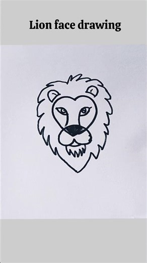 lion face 🦁 drawing easy step by step #drawing #shorts