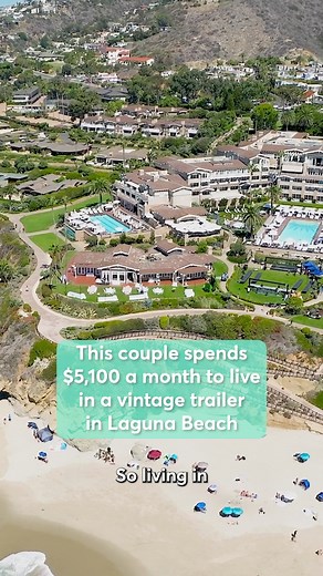 424K views · 1.1K reactions | Jaclyn and Brian Westlake wanted to move to Laguna Beach, California. The area's pricey cost of living was out of their budget, though. The median home price in Laguna Beach hovers around $3 million and the median monthly rent is over $8,000. Luckily, they discovered "a quirky little neighborhood" that was filled with mobile homes. They purchased a trailer, and currently pay about $5,148 a month to live there. | CNBC Make It | Facebook