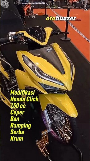 Modified Honda Click 150 with flat tires and all chrome #hondaclick150i